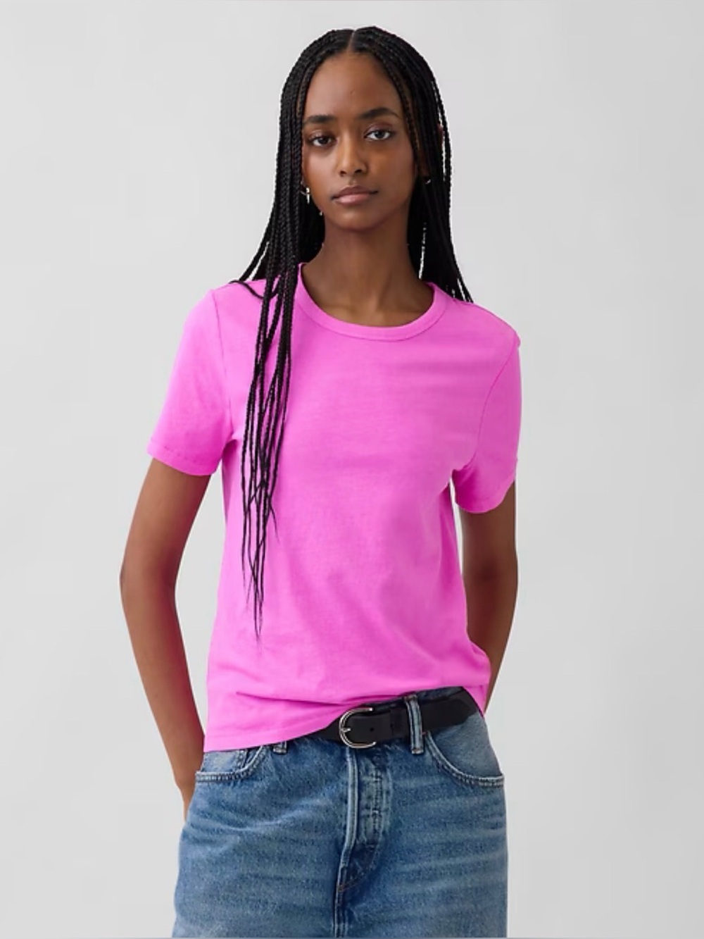 GAP Short Sleeve Tee in Hot Pink